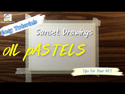 How to Paint a Beautiful Sunset with Oil Pastel #oilpastel