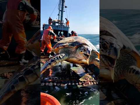 GIGANTIC sea monster caught by FISHERMEN!!🐢🐢