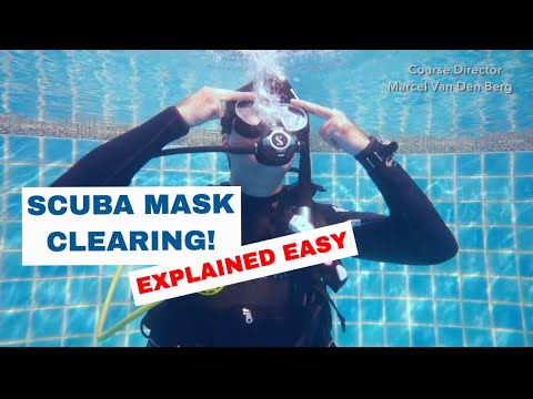 How to clear a scuba mask underwater 🥽 PADI Open Water Diver Course • Scuba Diving Fully Flooded