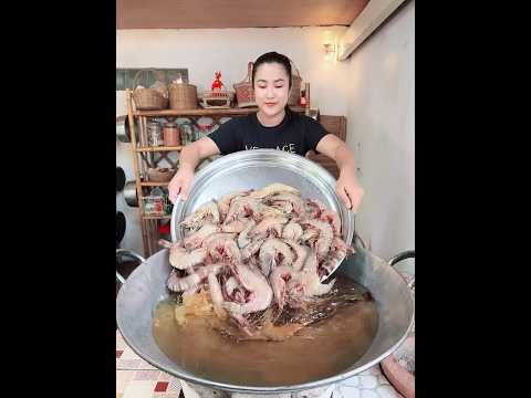 Yummy Tiger shrimp cooking for family