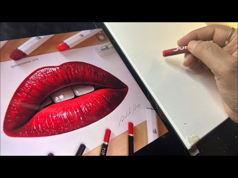 How to Draw Realistic Lips | Oil Pastel Drawing for Beginners #sketchboookbyabhishek