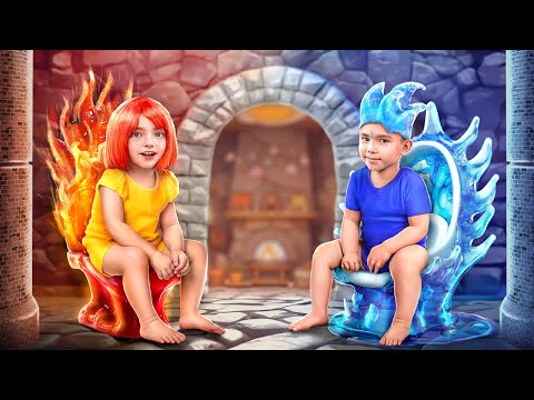 Ember and Wade from Elemental in Real Life! Fire vs Water Elements Built a Tiny House!