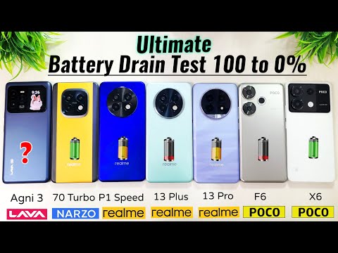 LAVA Agni 3 Vs NARZO 70 Turbo Vs realme P1 Speed Vs POCO F6 Vs POCO X6 Mega Battery Draining