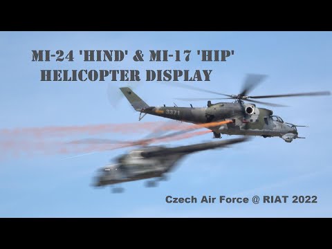 Formidable but friendly Mi-24 Hind & Mi-17 Hip display RIAT2022