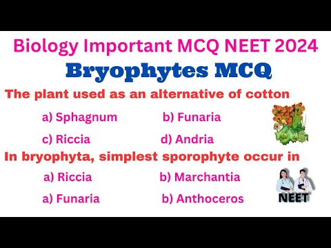 Bryophytes MCQ | Plant Kingdom MCQ | Biology MCQ For All Competitive Exams | NEET 2024