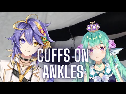 Aster feet with cuffs while Finana talks about bd*m items [💫aster arcadia]