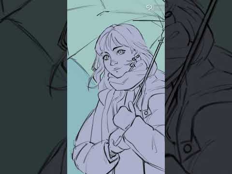 Snowy Portrait | Anime Portrait Speedpaint #shorts #art