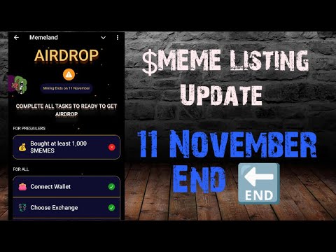 MeemLand $MEME Listing Confirm November || Telegram Meme Toeken new Update ||