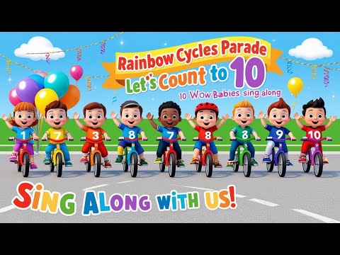 Rainbow Cycles Parade| Let’s Count to 10| Wow Babies Sing Along|#kidsmusic