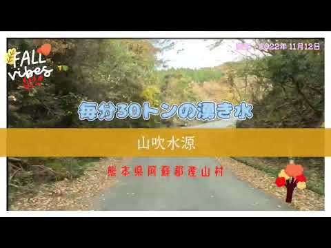 熊本県阿蘇郡産山村「山吹水源」と小国町 「鍋釜滝と下城の大イチョウ」