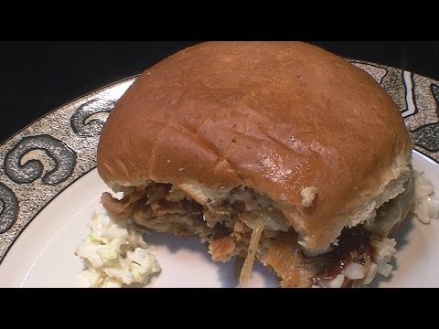 Slow Cooker Pulled Pork Tenderloin BBQ Sandwich