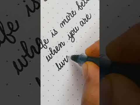 Cursive writing with life quote.  #satisfying #relaxing #viral #shorts #tiktokart