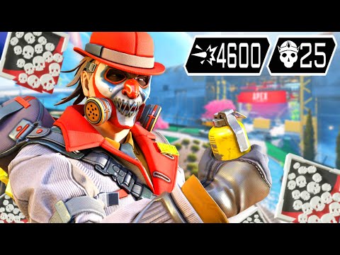 SUPER CAUSTIC 25 KILLS AND 4600 DAMAGE (Apex Legends Gameplay)