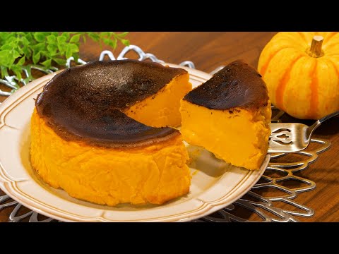 【Halloween】Super thick! How to Make Melted Pumpkin Basque Cheesecake.