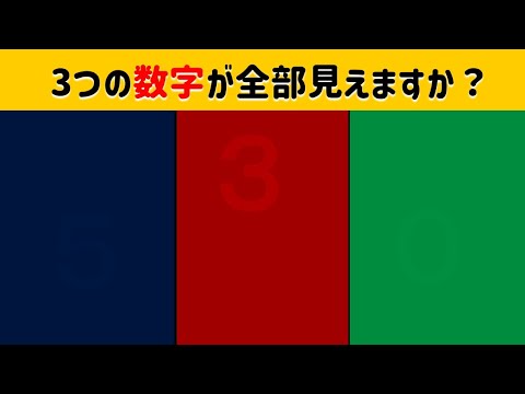 99%が見えない視覚能力テスト！3つの数字が全部見えたら視覚能力上位1%色覚テスト