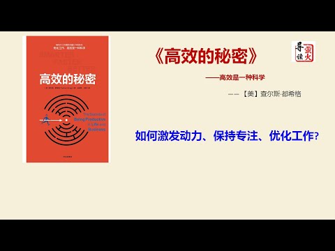 【读书】《高效的秘密》如何激发动力、保持专注、优化工作?