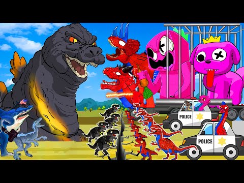 Jurassic World Adventure! Pregnant T. Rex's thief : Godzilla burning vs Destoroyah MONSTER RADIATION