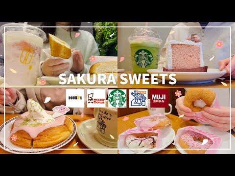 【桜スイーツ】春の訪れ🌸全5店舗の桜スイーツ食べて春満喫❗一番美味しかったのは･･･⁉  / スターバックス / ミスタードーナツ / 無印良品 / コメダ珈琲 / ドトールコーヒー