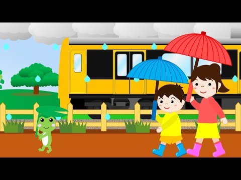 あめふり【童謡】電車・踏切Kidsアニメ