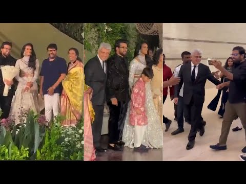 Megastar Chiranjeevi And Ajith Kumar @ PV Sindhu-Venkata Datta Sai Reception | Mrunal | Manastars