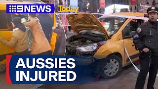 Two Aussies struck by taxi in New York City | 9 News Australia