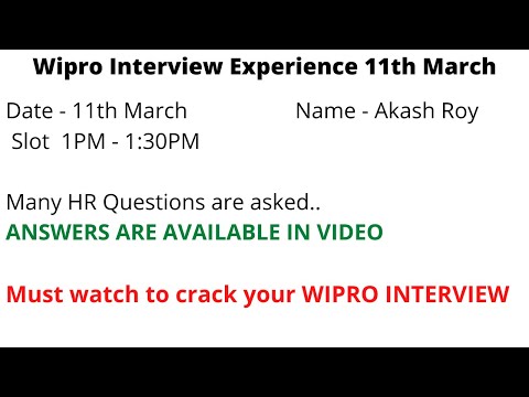 Wipro Interview Experience | 11th March | Slot 1 PM | Latest Wipro Interview Experience