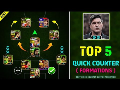 Top 5 Quick Counter Best Formations IN  EFOOTBALL  2025 | Best Custom Formation For Quick Counter