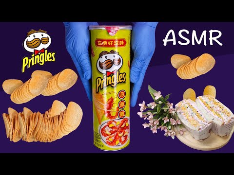 ASMR - pringles taiwanese style garlic shrimp flavour potato chrisps to SandWich