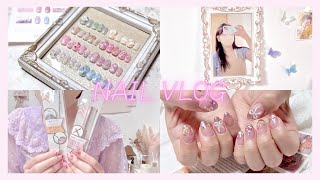 [ NAIL VLOG ♡ ] ネイリストの日々💅🤍サンプル作り、お客様ネイル、美容系、ダイソーネイル用品購入品紹介します🌷🎀