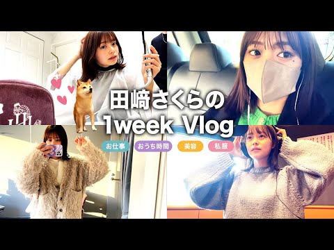 【vlog】田﨑さくらの1週間☀️お仕事&おうち時間など色々撮ってみたよ☺️ 収録の日 | 美容day | 最近のスキンケア | 私服 | 愛犬と散歩 🐕