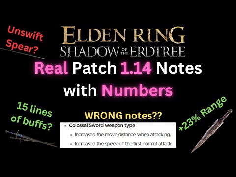 The Real 1.14 Patch Notes (with Numbers) Elden Ring Shadow of the Erdtree