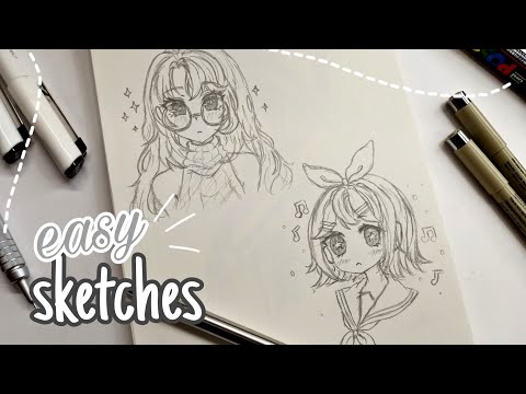 cute random anime character easy sketches 10+ #drawing #anime