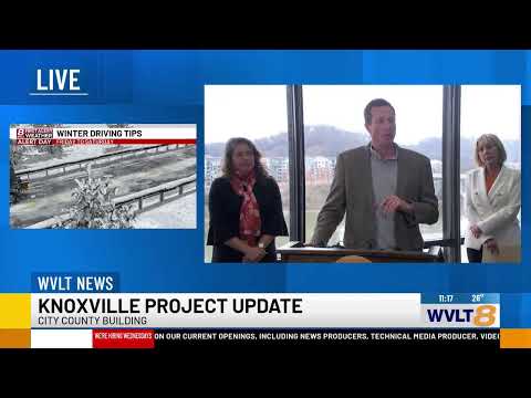 Mayor Indya Kincannon makes an announcement on an update to a major City of Knoxville project