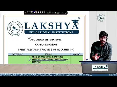 CA- FOUNDATION ACCOUNT'S PREPARATION STRATEGY || BY CA CMA GOPINADH SIR