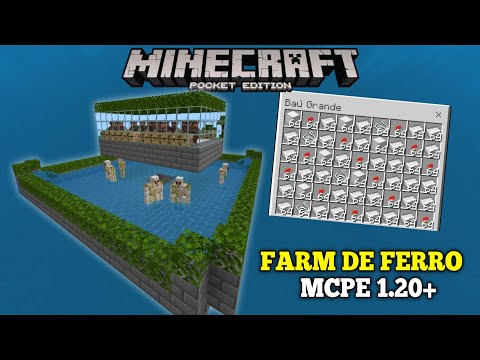 MELHOR FARM de FERRO PARA MINECRAFT PE 1.21+ (MCPE/BEDROCK 1.21) | TUTORIAL