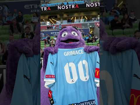 A very important purple visited AAMI Park 👋💜 #grimace #ad