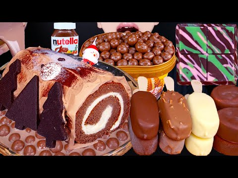 ASMR MALTESERS DUBAI CHOCOLATE ICE CREAM NUTELLA DESSERT MUKBANG두바이 초콜릿 먹방ドバイチョコレート 咀嚼音EATING SOUNDS