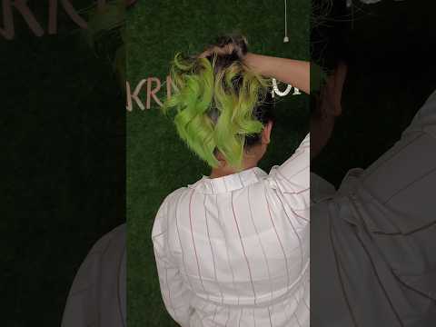 Ombre Hair Colour, Parrot Colour, Easy Technique To Get Ombre Colour #hair #ombre #haircolor #green