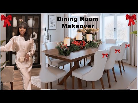 Quick and simple Dining Room set up for Christmas. Clean & decorate with me for Christmas #vlogmas