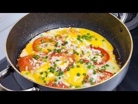 2 tomatoes with 3 eggs! Quick and amazing breakfast recipe. Simple and delicious recipe