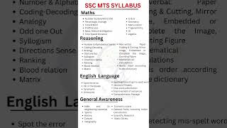 ssc mts syllabus 2023