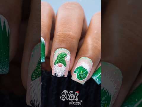 Cute Gnome Nail Art Tutorial #christmasnails #shorts #natdenail #nails