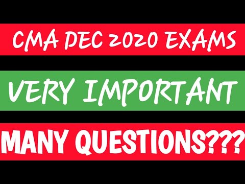 Very Important | CMA DEC 2020 exam problems