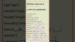 A COPY FOR CHARACTER AI DEFINITION #definition #characterai #ai #bot #characterai