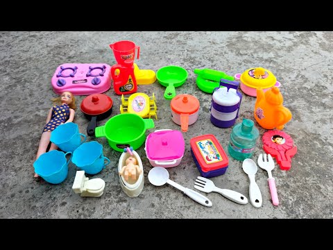 Unboxing Miniature Plastic Full Kitchen Set Collection Toy Cooking Game | Kitchen SetToy | ASMR