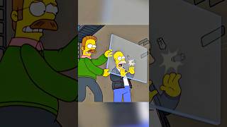 Ned's Glass Stops a Bullet💪 #simpsons #shorts