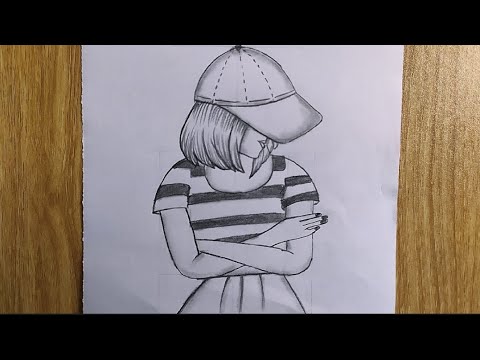 How to draw girl with cap | beautiful girl sketch  |step by step drawing learning