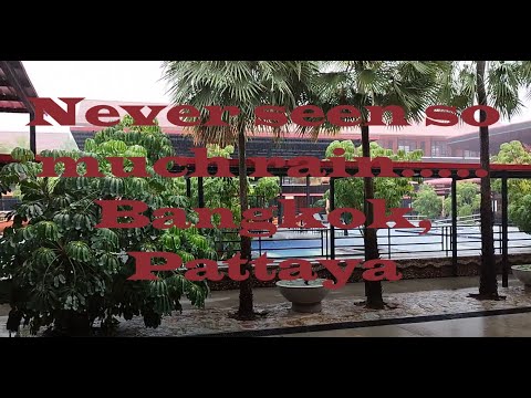 Heavy rain in Pattaya Thailand- Nong Nooch Tropical Garden