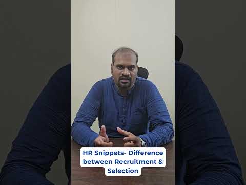 HR Snippets-Diff b/w Recruitment & Selection #placement #humanresources  #hrmentorship #testimonial