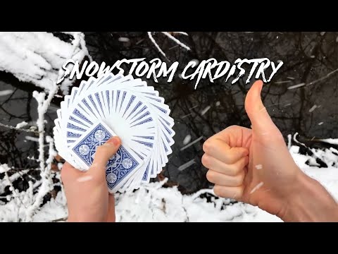 Relaxing Cardistry in the Snow (ASMR) #shorts